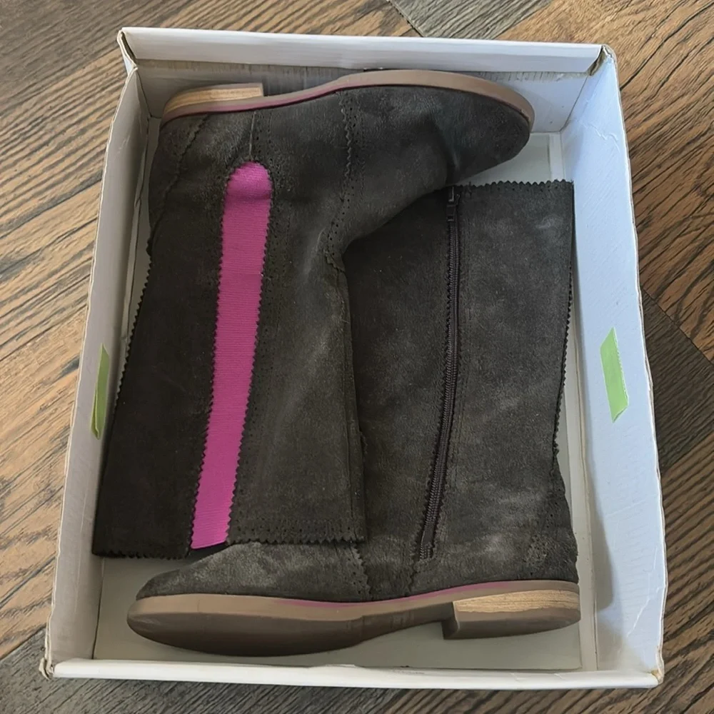 Sperry Top-Sider Suede Chelsea Tall Boot Brown Pink Girls Size 4